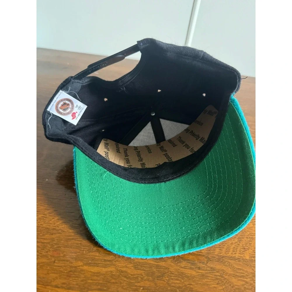 Vintage San Jose Sharks Hat Cap Snap Back Mens One Size Black NHL Hockey AJD 90s